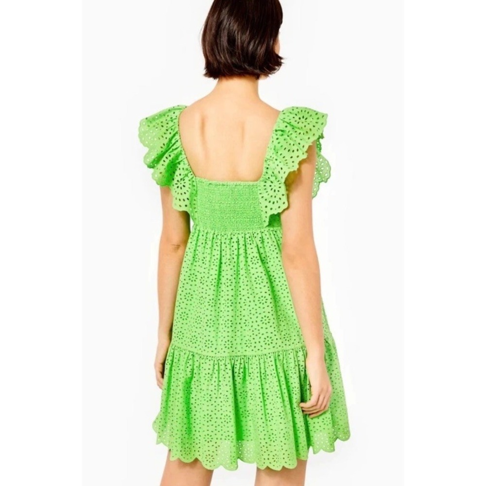 $238 Lilly Pulitzer ASTERIA DRESS Cabana Green Daisy Dreams EYELET 8 Dress - Picture 4 of 16